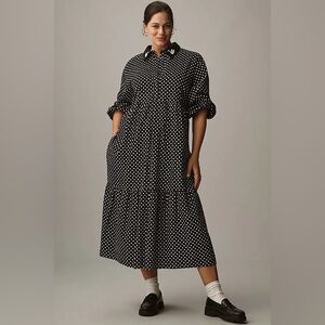 Anthropologie The Bettina Tiered Shirt Dress by Maeve
